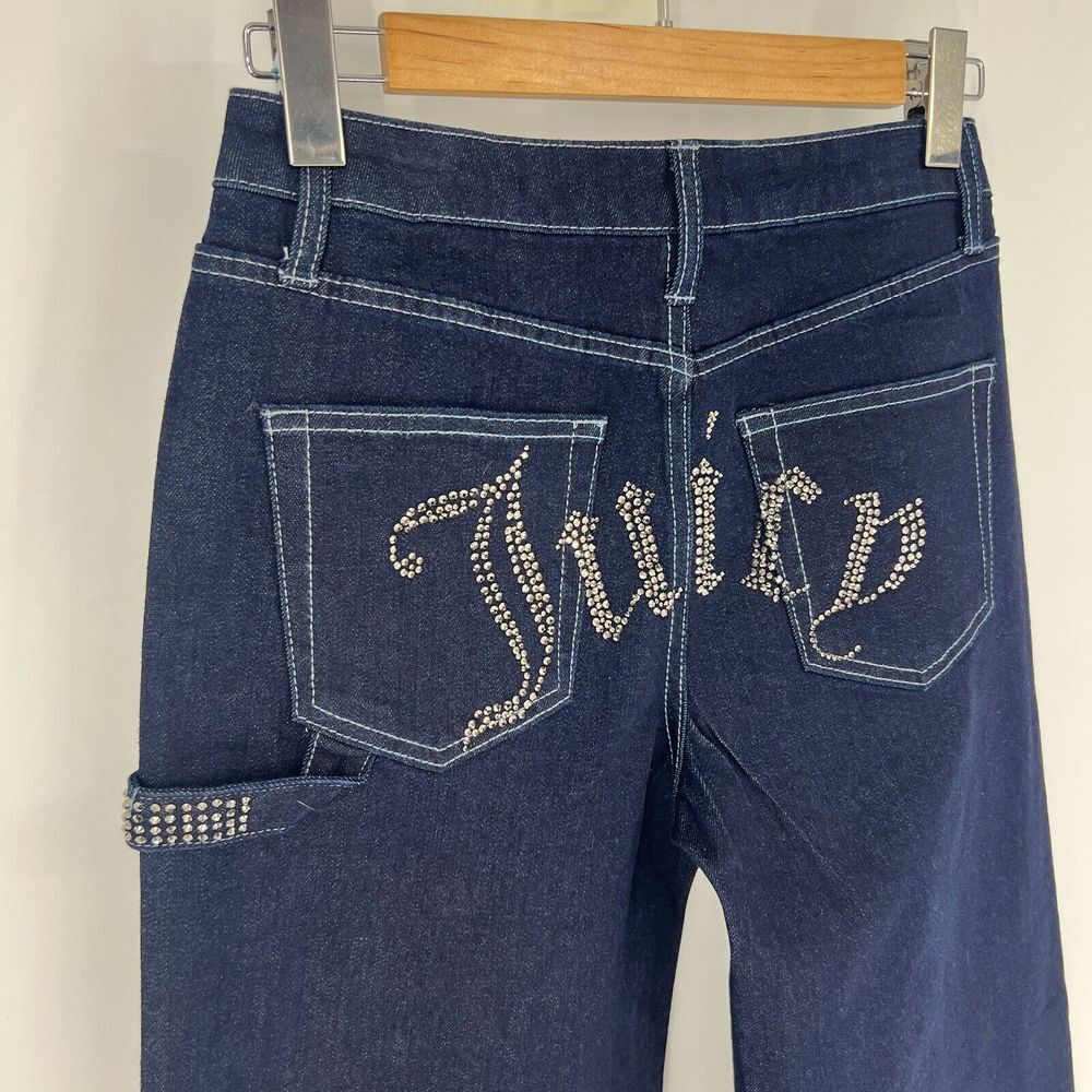 Juicy Couture Jeans Women 5/27 Blue Abbot Stone Hammerloop Rinse‎ Wide Leg JC643 - Picture 3 of 13